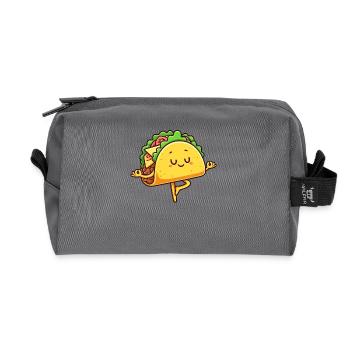 Taco Mexicain Fast Food Yoga Méditation Equate - Trousse de toilette en tissu recyclé - anthracite - Devant