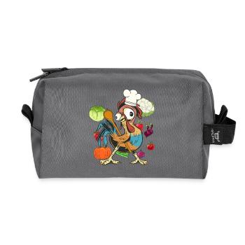 Chicken Rooster Cook Cooks Cook Culinary Arts Vegetables - Recycled Toiletry Zip Bag - anthracite - Front