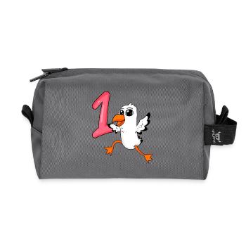 Zahl 1 Nummer Eins - Möwe Motiv - Recycelte Kulturtasche - Anthrazit - Vorne