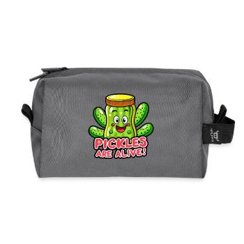 PICKLES ARE ALIVE - Recycled Toiletry Zip Bag - anthracite - Front