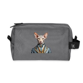 Elegant sphynx - Recycled Toiletry Zip Bag - anthracite - Front
