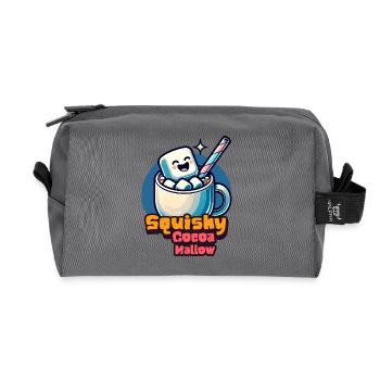 Süßer Marshmallow Tasse mit Kakao und Strohalm - Recycelte Kulturtasche - Anthrazit - Vorne