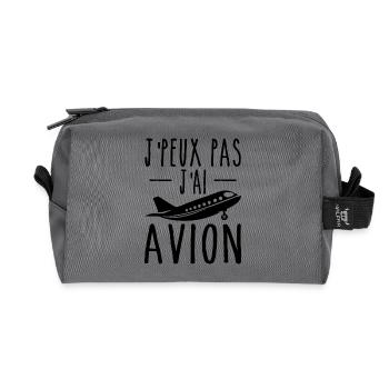Ich kann nicht Ich habe Flugzeug Humor Luftfahrt Geschenk - Recycelte Kulturtasche - Anthrazit - Vorne