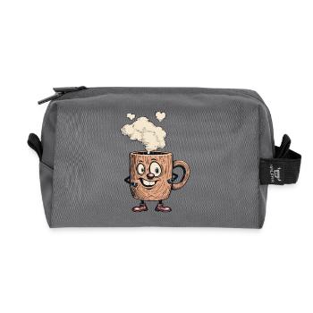 TASSE DE CAFÉ - Trousse de toilette en tissu recyclé - anthracite - Devant