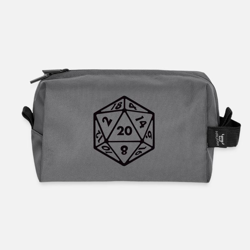 Würfel D20 W20 Tabletop RPG Pen and Paper - Recycelte Kulturtasche - Anthrazit