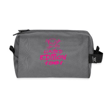 Limited Edition 1981 Birthday Born 1981 - Recycled Toiletry Zip Bag - anthracite - Front