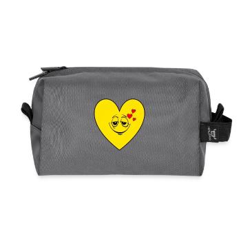 Smiley Heart Happiness Happy Joy - Recycled Toiletry Zip Bag - anthracite - Front