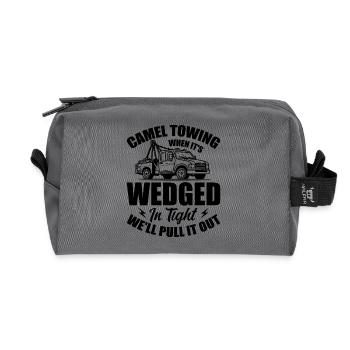 Camel Towing Adult Humor - Recycled Toiletry Zip Bag - anthracite - Front