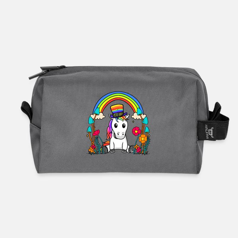 LGBT Regenbogen Einhorn Regenbogenfahne - Recycelte Kulturtasche - Anthrazit