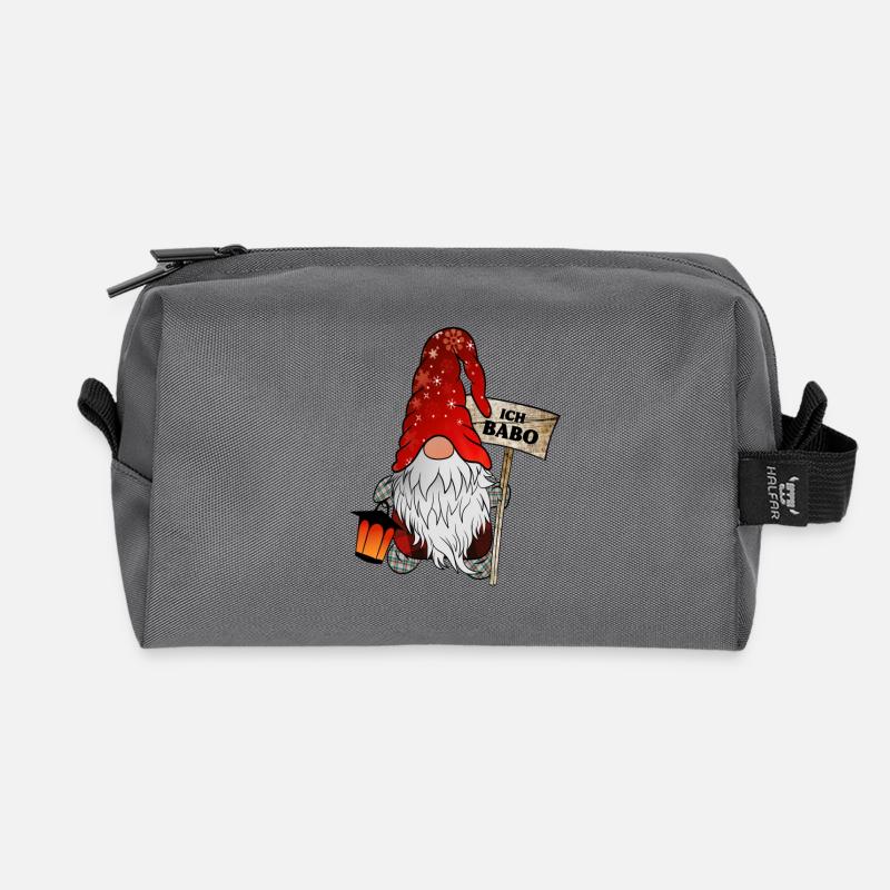 Babo Wichtel Weihnachtsgnom - Recycelte Kulturtasche - Anthrazit
