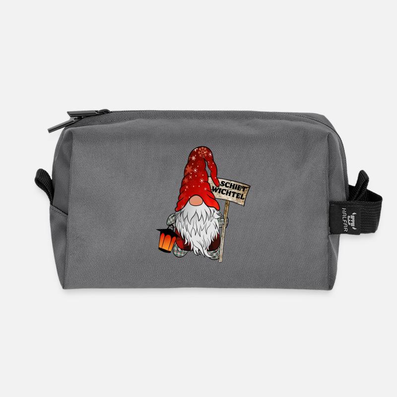 Schiet Wichtel – Norddeutscher Weihnachtsgnom - Recycelte Kulturtasche - Anthrazit