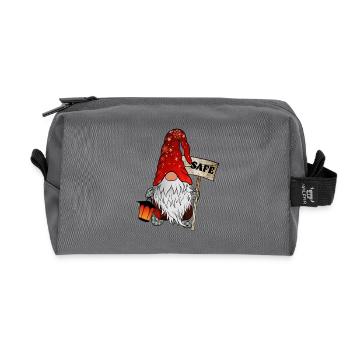 Safe Wichtel – Weihnachtsgnom - Recycelte Kulturtasche - Anthrazit - Vorne