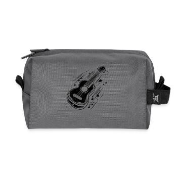 Ukulele Drawing - Recycled Toiletry Zip Bag - anthracite - Front