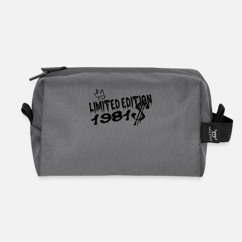 Limited Edition 1981 Geburtstag 1981 Geboren - Recycelte Kulturtasche - Anthrazit