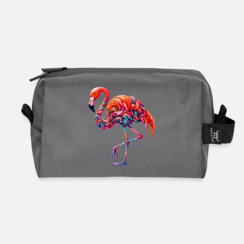 Flamingo - Recycelte Kulturtasche - Anthrazit