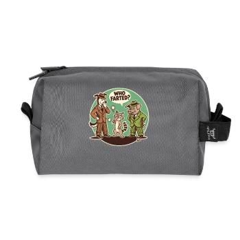 Who farted? Cat, dog or pig - Recycled Toiletry Zip Bag - anthracite - Front