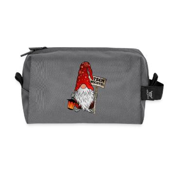 Tech Gnome – IT Christmas Gnome - Recycled Toiletry Zip Bag - anthracite - Front