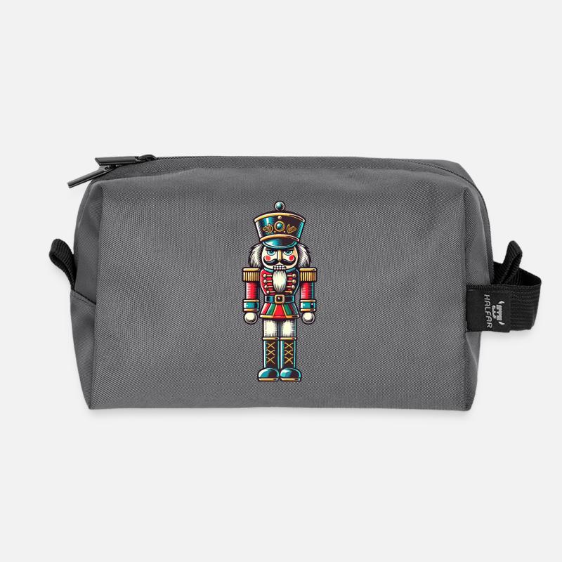 Traditionelle Nussknacker Weihnachten Zauber - Recycelte Kulturtasche - Anthrazit