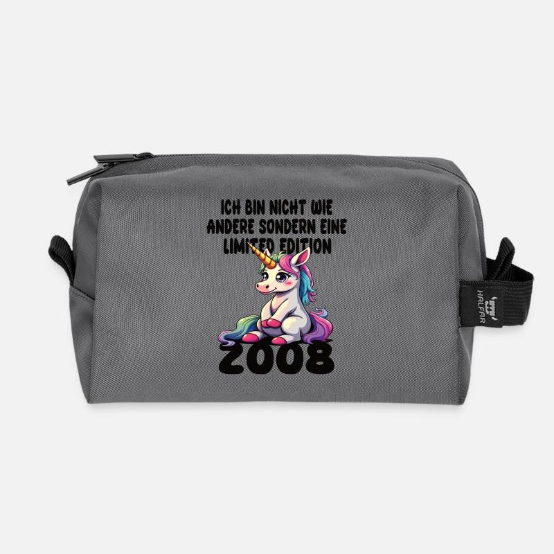 Limited Edition 2008 Geburtstag 2008 Geboren - Recycelte Kulturtasche - Anthrazit