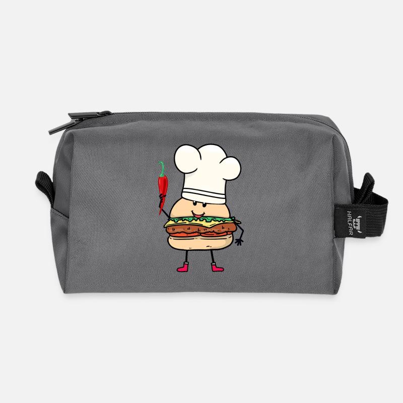 Chilli Koch Köche Köchin Burger Küche kochen - Recycelte Kulturtasche - Anthrazit