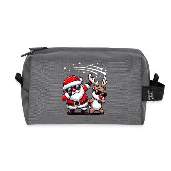 Weihnachtsmann Rentier Dabbing Weihnachtsoutfit - Recycelte Kulturtasche - Anthrazit - Vorne