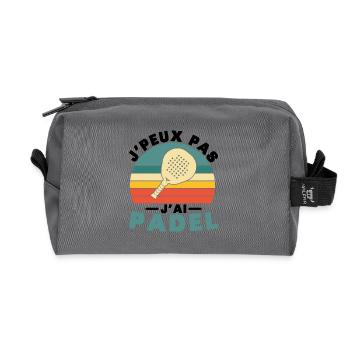 Je peux pas j ai padel - Trousse de toilette en tissu recyclé - anthracite - Devant