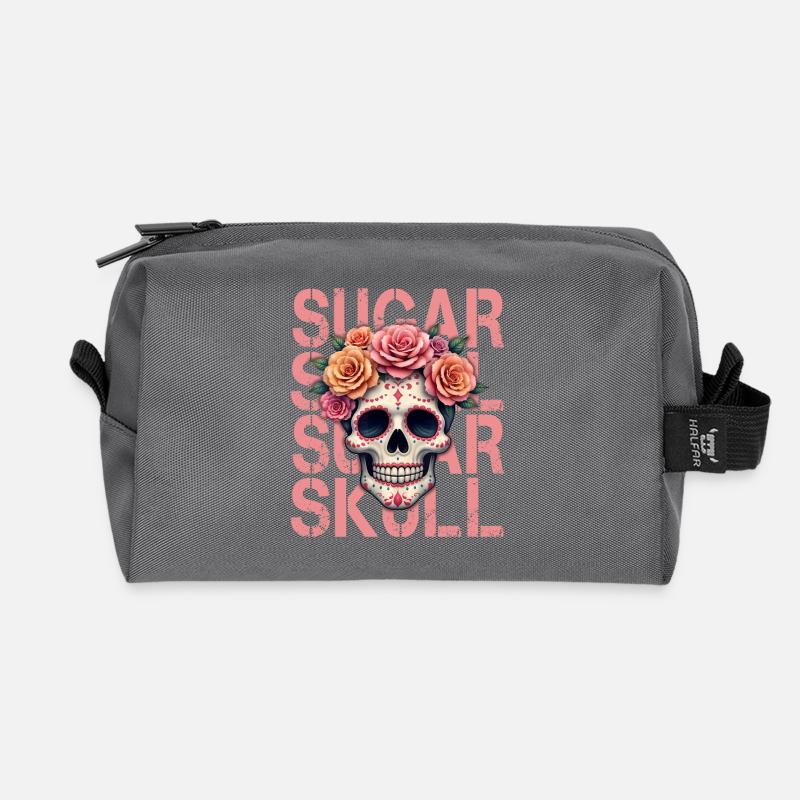 Mexikanischer Schädel Sugar Skull Dia de Muertos - Recycelte Kulturtasche - Anthrazit