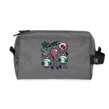 Christmas Money Rain Decor - Recycled Toiletry Zip Bag - anthracite - Front