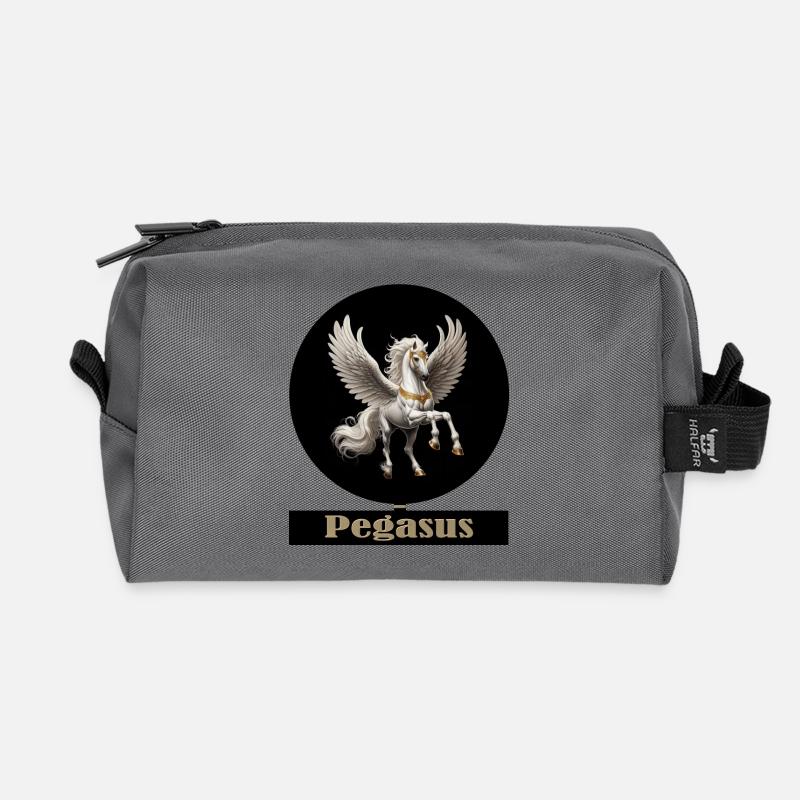 Pégase Cheval Ailé Majesté - Trousse de toilette en tissu recyclé - anthracite
