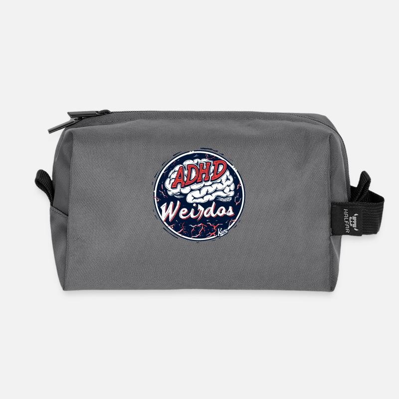 ADHD Brain Freaks - Recycled Toiletry Zip Bag - anthracite