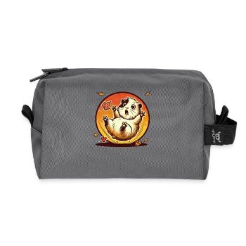 Hamster mit Herbst-Blättern - Recycelte Kulturtasche - Anthrazit - Vorne