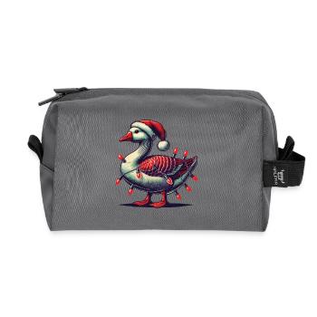 Christmas Funny Clumsy Goose - Recycled Toiletry Zip Bag - anthracite - Front