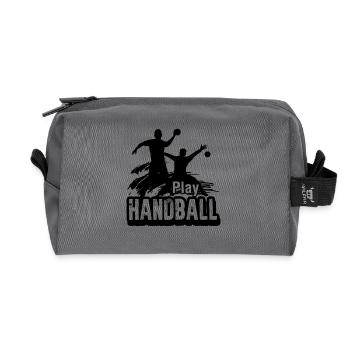 Play Handball - Recycled Toiletry Zip Bag - anthracite - Front