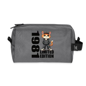 Limited Edition 1981 Birthday Born 1981 - Recycled Toiletry Zip Bag - anthracite - Front