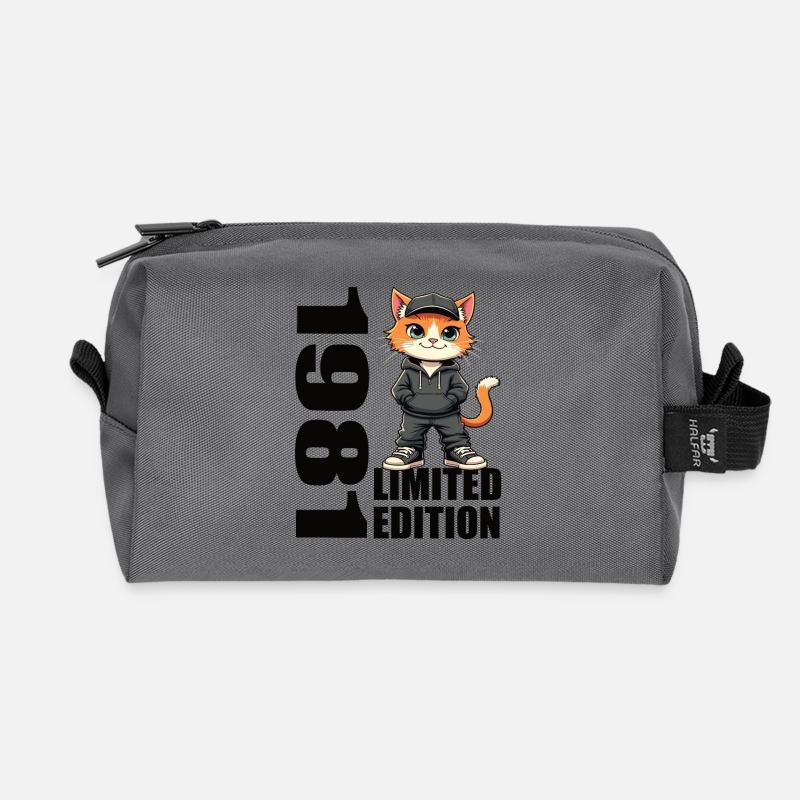 Limited Edition 1981 Geburtstag 1981 Geboren - Recycelte Kulturtasche - Anthrazit
