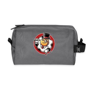 Eleganter Spiegelei Ei-Gentleman - Recycelte Kulturtasche - Anthrazit - Vorne