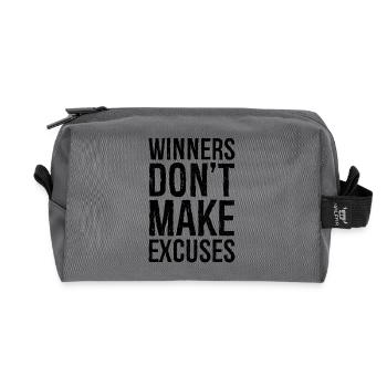 winners don't make excuses - Recycled Toiletry Zip Bag - anthracite - Front