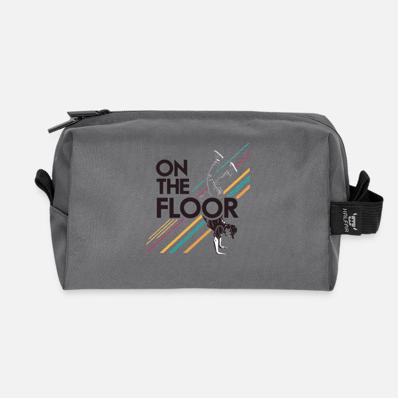On The Floor – Cooles Breakdance Design - Recycelte Kulturtasche - Anthrazit