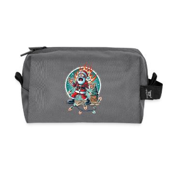Santa Claus Electrocution Chaos Humor - Recycled Toiletry Zip Bag - anthracite - Front