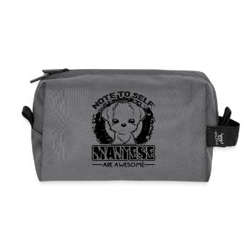 Maltese Are Awesome - Recycled Toiletry Zip Bag - anthracite - Front