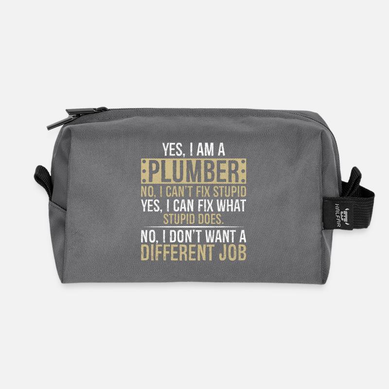 yes I am a Plumber no I can't fix stupid I can fix - Recycelte Kulturtasche - Anthrazit