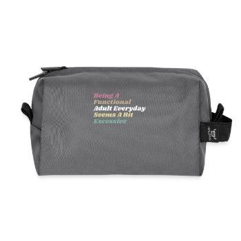 Functional Adult Every Day Seems a Bit Excessive - Recycled Toiletry Zip Bag - anthracite - Front