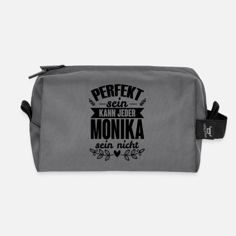 Monika - Perfekt Sein Kann Jeder Monika Nicht - Recycelte Kulturtasche - Anthrazit