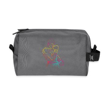 Croquis de boxeur - Trousse de toilette en tissu recyclé - anthracite - Devant