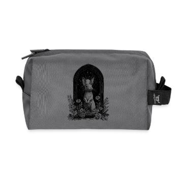 Boho Hase Bohemian Hasenmotiv Frühling Cottagecore - Recycelte Kulturtasche - Anthrazit - Vorne