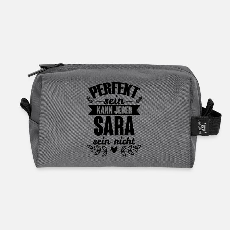 Sara - Perfekt Sein Kann Jeder Sara Nicht - Recycelte Kulturtasche - Anthrazit
