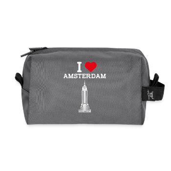 I love Amsterdam Herz Flaggenstaat Niederlande Wortspiel - Recycelte Kulturtasche - Anthrazit - Vorne
