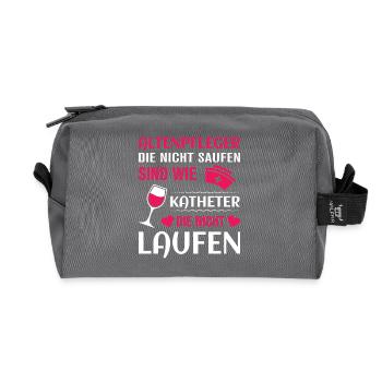 Altenpflege Pfleger Pflegepersonal Pflegekraft - Recycelte Kulturtasche - Anthrazit - Vorne