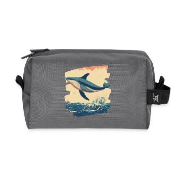 Baleine - Trousse de toilette en tissu recyclé - anthracite - Devant