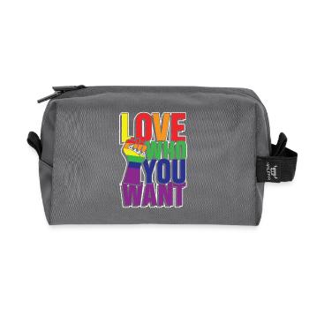 Love who you want - Recycelte Kulturtasche - Anthrazit - Vorne